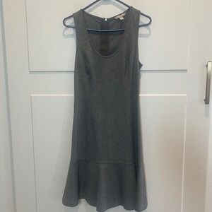 Banana Republic Gray Sleeveless Dress Women's‎ Size 4 Flared Hem Petal Ruffle